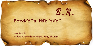 Bordás Máté névjegykártya