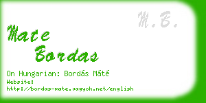 mate bordas business card