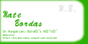 mate bordas business card